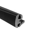 Close-up of EPDM Dense Rubber Locking Window Gasket For 1/4 Inch Glass And 1/4 Inch Panel Edge, 25 Foot Inline Locking