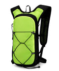 All Terrain Hydration Backpack With 2L Water Bladder Lightweight Outdoor Pack, green, front view, designed for trail running and cycling.