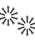 Top Quality 20 PCS Wheel Lug Bolt And Nut Kit For Mercedes Benz Models Fits Part 0009907607 Super Durable High Strength Alloy Steel Secures Wheels Tight Perfect For Daily Drivin Or Street Racing Upfits black lug bolts arranged in sets