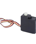 High Octane Digital RC Servo Motor With Heavy Duty Metal Gears And Kickass Precision Machined Design For Rock Solid Steering and Snappy Response In DIY RC Car Upgrades, compact black motor with wiring.
