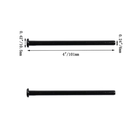 4 Inch Door Hinge Pins Black Set Of 10 For Interior And Exterior Hinges, Heavy Duty Iron Replacement For Doors, top view showing dimensions