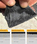 Close-up of Heavy Duty Self Adhesive Waterproof Asphalt Tape showing layers over time on a concrete surface.
