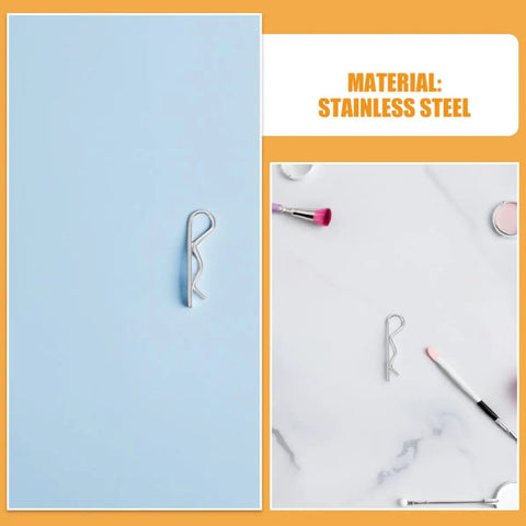 Heavy Duty R Shape Cotter Pins Stainless Steel R Clips For Trailer Hitch Fasteners displayed on blue and white backgrounds.