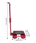 Heavy Duty Industrial Machinery Skates With 4 Rollers For Moving Heavy Equipment In Warehouses And Factories, sturdy red platform design shown.