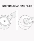 Diagram of Internal Snap Ring Pliers Angled Bent Nose 90 Degree Tip 7 Inch For Installing Retaining Rings Pro Grade CRV