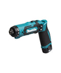 Super Compact Cordless Pencil Drill Offering Slick Ratchet Action And 21 Position Torque Control Built Tough For Cramped Spaces And Weekend Repair Work Lightweight Body With Handy Led Lamp, angled view.