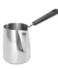 Stainless Steel 304 Milk Frothing Pitcher 350ml Rustproof Barista Grade Pouring Jug with black handle and hanging hole