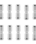 No Sweat Must Have Heavy Duty Magnetic AMS Tubing Connector For Bambu Lab P1P P1S X1 X1C X1E 3D Printers Quick Click Flexible PTFE Feed Hose Replacement Kit, set of 10 white connectors.