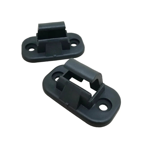 2 Pack Sun Visor Retainer Clips For Freightliner Cascadia 2009 Through 2020 And Freightliner M2 106 2008 Through 2022 Replacement Sunshade Clamp Supports, black ABS plastic clips with two mounting holes