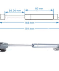 Gas Spring Lift Support For Cabinet Doors 20N 4.4 Lb, Stainless Steel And Nylon Construction With Silver Finish, 6 Inch Length