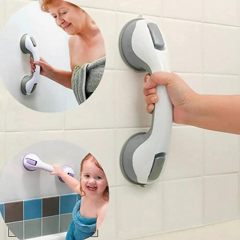 Two Pack Bathroom Grab Bars With Strong Suction For Showers And Tubs, Safe Handicap Shower Handles For Elderly And Baby Use