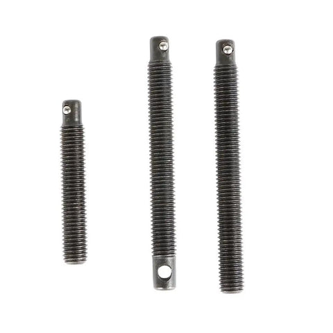 Premium Ten Piece Spring Clamp Tool Kit With C Clamp Collet Pusher Adapters And Extension Rod Levers For Accurate OEM Genuine Replacement Repairs On Your Vehicle, three black threaded extension rods