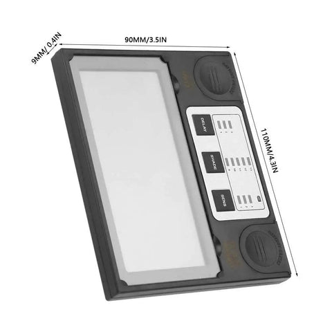 Solar Powered Auto Darkening Welding Lens Replacement Shade With Battery Backup And Huge View Window For Standard Helmets, 110x90mm panel.