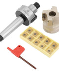 Face Mill Holder For CNC Milling Machine With 400 Rpm Speed 50 22 Shanks Includes 10 Pcs APMT1604 Carbide Inserts