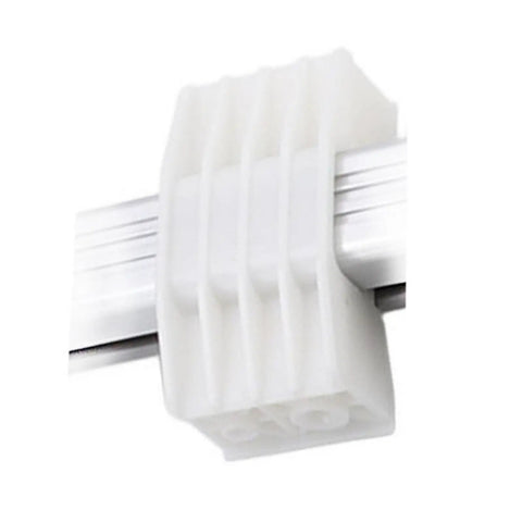 Close-up of Heavy Duty Electric Push Rod Slide Block For Linear Actuator Replacement attached to metal track.