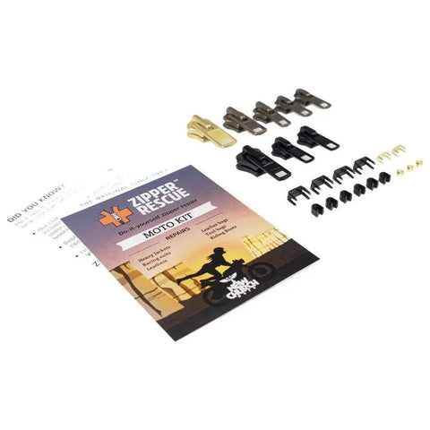 Universal Zipper Repair Kit For Heavy Jackets Boots And Leather Bags With Eight Metal Sliders, Eight End Stops, And Six Top Stops
