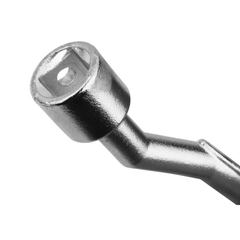 Heavy Duty Professional Grade Double Offset Angled Socket Wrench Kit With Open Ended Slotted Head showcased from a close angle.