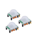 3 Pack PIR Motion Sensor HC SR501 Infrared Pyroelectric Detector Module With Adjustable Sensitivity And Delay For Arduino Raspberry Pi And DIY Smart Home Rigs, three modules