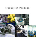 Ball bearing production process collage showing machining, assembly, and factory line for 6000-2RS ABEC-5 bearings