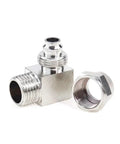 Workhorse Grade Nickel Plated Brass Elbow Fitting Kit 10 Piece Set with connector and nut for pneumatic air hose use.