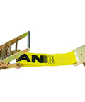 Built Tough Heavy Duty Ratchet Strap Set With Flat Hooks 4 Inch By 27 Foot 2 Pack Bright Yellow Load Tie Down