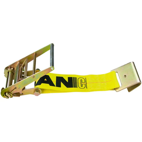 Built Tough Heavy Duty Ratchet Strap Set With Flat Hooks 4 Inch By 27 Foot 2 Pack Bright Yellow Load Tie Down