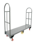 Heavy Duty Narrow Aisle U Boat Platform Cart With 2000 Lb Capacity And 16 By 65 Inch Steel Deck Removable Handles Plus Premium Hand Truck With Smooth Rolling Wheels For Easy Maneuvering In Tight Aisles, gray steel deck
