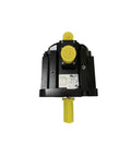 CHUNYE MS1H3 servo motor, black housing with yellow shaft and knobs, front view