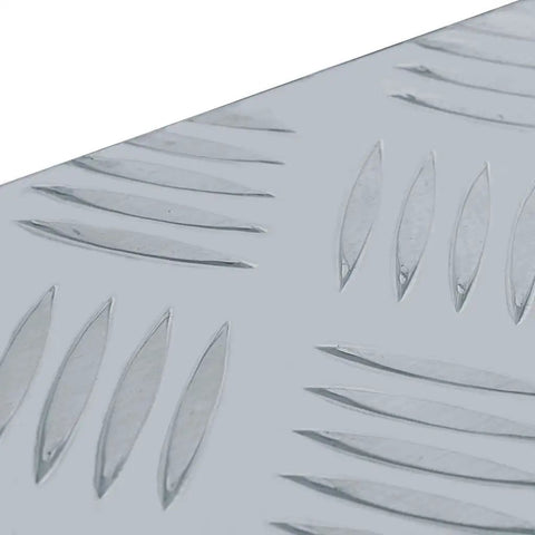 Close-up of corrugated aluminum surface of the Built Tough Aluminum Tool Box With Locking System And Two Keys Lightweight Storage Chest