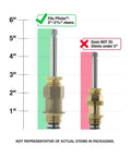 Upgrade Trim Kit For Price Pfister Triple Handle Tub And Shower Faucets With Porcelain Handles, stem size comparison chart