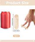 8 Pack Mini Fingerboard Set Maple Wood With Plastic Case Tiny Skateboards For Desk Tricks And Fun Kids Friendly Gift Or Party Favor 3.94 Inch Long By 1.18 Inch Wide next to red soda can for size comparison