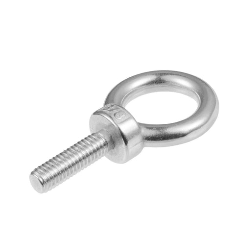 Four Pack 3/8 Inch 16 UNC Stainless Eyebolt Lifting Ring Set, Heavy Duty 1 1/4 Inch Thread, 304 Stainless Steel Construction