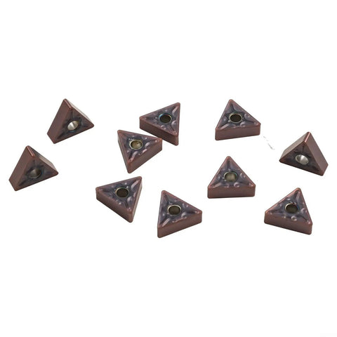 Ten TNMG160408 carbide inserts for All-In-One CNC Turning Tool Set with Carbon Steel Tool Holder and wrenches.