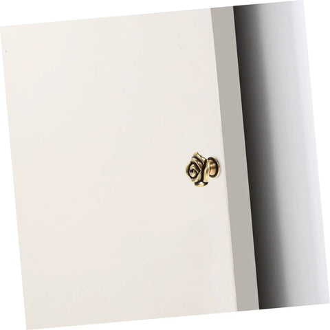Two Pack Vintage Rose Flower Cabinet Knobs For Kitchen Cabinets And Furniture Decorative Drawer Pull Handles For Dresser Cupboards Wardrobes Easy Open And Close installed on white cabinet