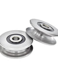 Stainless Steel Deep U Groove Pulley Wheel For Lifting And Rigging, 40mm Outer Diameter, 8mm Inner Diameter, 10mm Groove Width, 7.5mm Groove Depth, 250kg Load Capacity, Beefy Heavy Duty Wire Rope Pulley