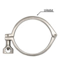 4-inch stainless steel single-pin tri-clamp with wing nut, front view