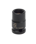 Heavy Duty 3/8 Inch Drive Magnetic 8mm 6 Point Impact Socket Built Tough With CR MO Alloy Steel, detailed view of socket.