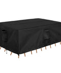 Weatherproof Rectangular Patio Furniture Cover For Outdoor Table And Sectional Sets Waterproof UV Resistant 420D Oxford Fabric Fits 90L X 64W X 28H Inches Black