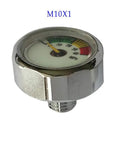 Two Pack 1 Inch Mini Paintball High Pressure Gauges 40 MPa 6000 PSI With M10x1 Copper Connector And Stainless Steel Shell