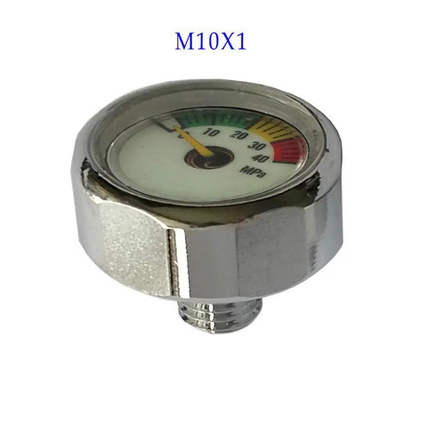Two Pack 1 Inch Mini Paintball High Pressure Gauges 40 MPa 6000 PSI With M10x1 Copper Connector And Stainless Steel Shell