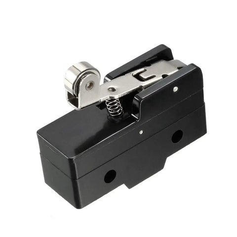 Two Pack Hinge Roller Lever Micro Action Switches With 1NO And 1NC, 15A Rating At 125 250 Or 380V AC DC, IP40 Protection, black casing