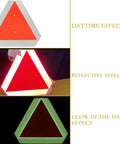 Glow In The Dark Slow Moving Vehicle Sign For Golf Carts And UTVs Aluminum 16x14 Inch Safety Triangle Sign DOT Compliant SMV Sign