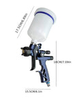 Heavy Duty HVLP Paint Sprayer Kit With 1.7 Mm Tip And 600 Ml Reusable Cup features a 600ml cup with precise measurements.