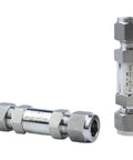 Pair of 304 stainless steel fire-rated insulated valve compression fittings for gas tubes
