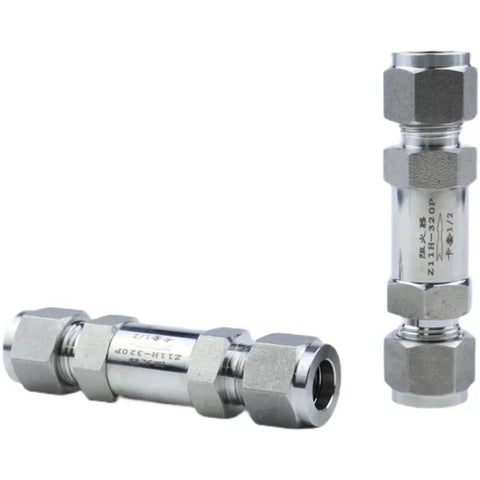 Pair of 304 stainless steel fire-rated insulated valve compression fittings for gas tubes