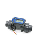 Turbine Flow Meter With Digital LCD Display For Water On PVC Pipe Irrigation, Easy Install, NPN Sensor, 1 To 3 Inch Sizes