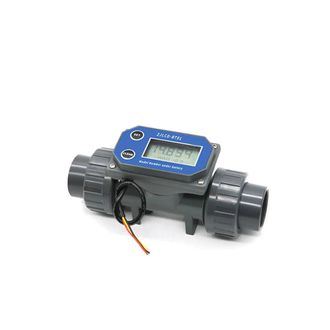 Turbine Flow Meter With Digital LCD Display For Water On PVC Pipe Irrigation, Easy Install, NPN Sensor, 1 To 3 Inch Sizes