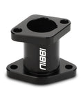 Black aluminum CNC intake manifold for mini bike engines, focus keyword: Intake Manifold Upgrade For Ct200u Bt200x GX160 GX200 196cc Predator 212cc Mini Bike Go Kart Engines High Flow Aluminum Performance Parts For Smoother Throttle Response And More Power On The Track.
