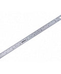 Stainless Steel Semi Flexible Ruler With Laser Etched Graduations 0 To 8 Inches 200 Mm For Precise Layout Marking And Inspection In The Shop Or Metalworking Studio, angled view