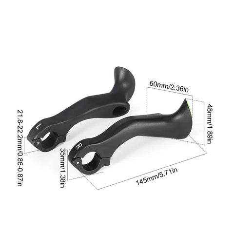 Long Ergonomic Bike Handlebar Ends No Slip Grips Bar Extender For 21.8mm To 22.8mm Handlebars Pair Dope Lightweight Carbon Fiber